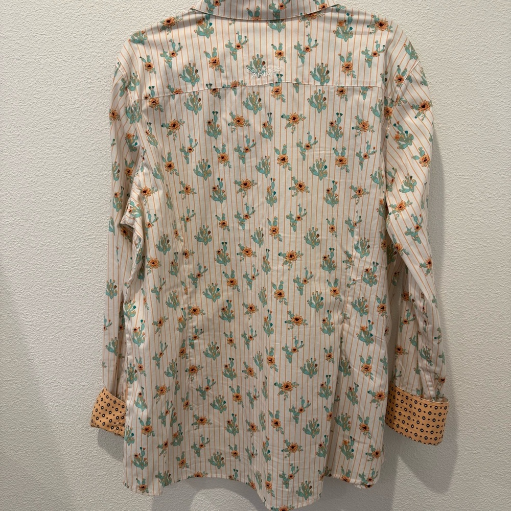 NWT. Ariat REAL Cactus Blossom Kirby Stretch Button Down Shirt L/S Fitted Sz XXL - Picture 10 of 13